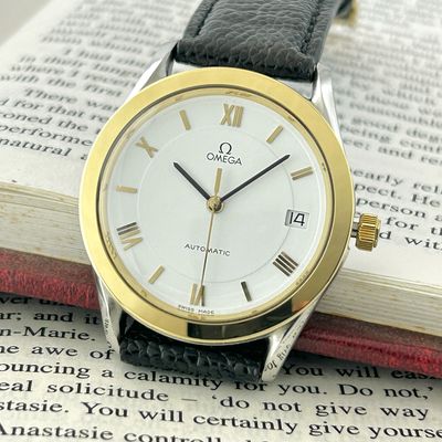 Omega Maison 18k Yellow Gold Bezel Ref.166.0285 Cal.1110 35.0mm 1989