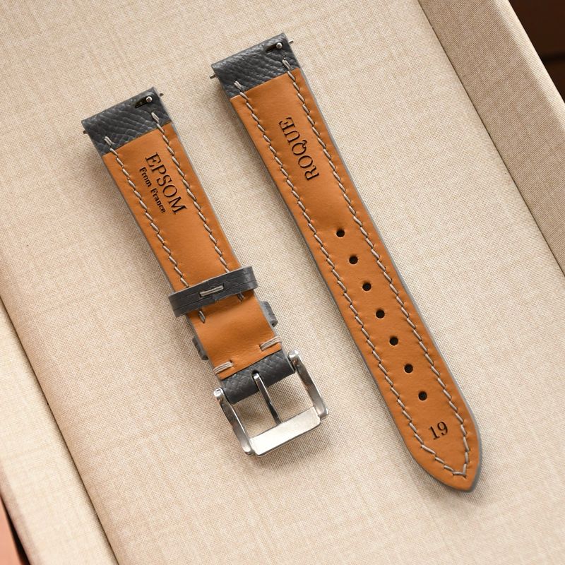 ROQUE French Epsom Grey Leather Strap