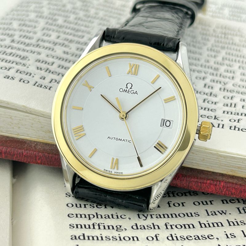 Omega Maison 18k Yellow Gold Bezel Ref.166.0285 Cal.1110 35.0mm 1986