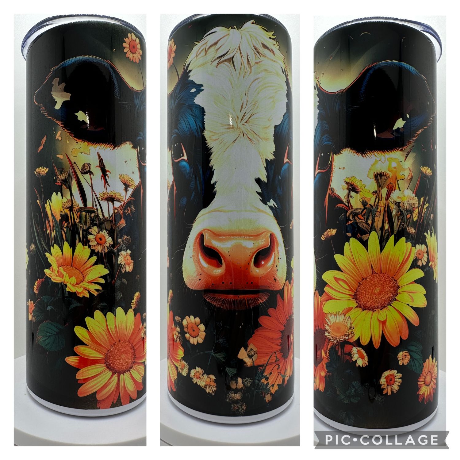 Tumbler 20oz (Cow Sunflowers)