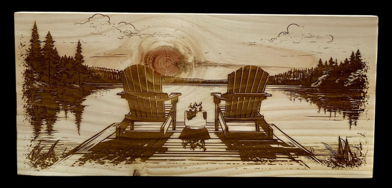 Laser Wooden Cottage Scene