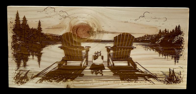 Laser Wooden Cottage Scene