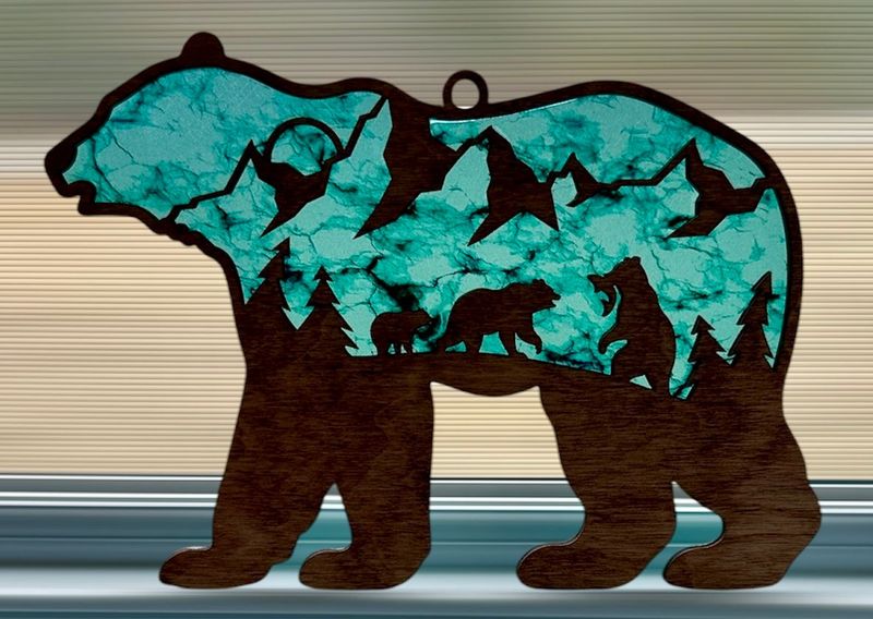 Sun Catcher Bear Walking