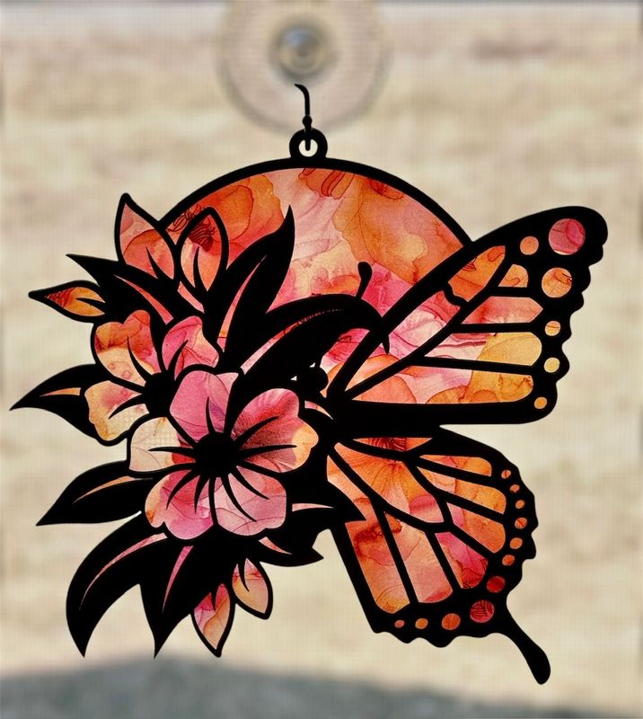 Wooden Sun Catcher Butterfly