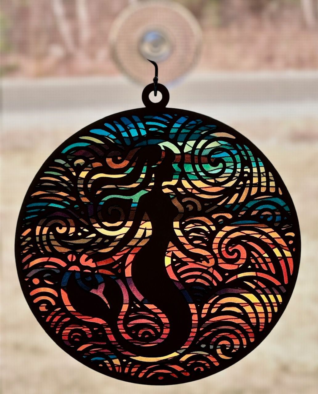 Wooden Sun Catcher Mermaid