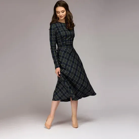 Women Vintage Sashes Red Plaid