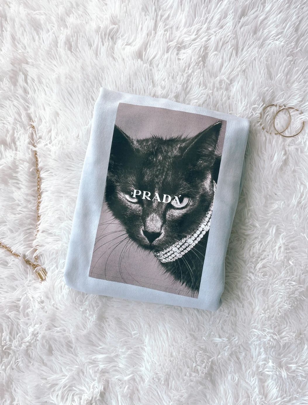 Designer Black Cat Crewneck Sweatshirt