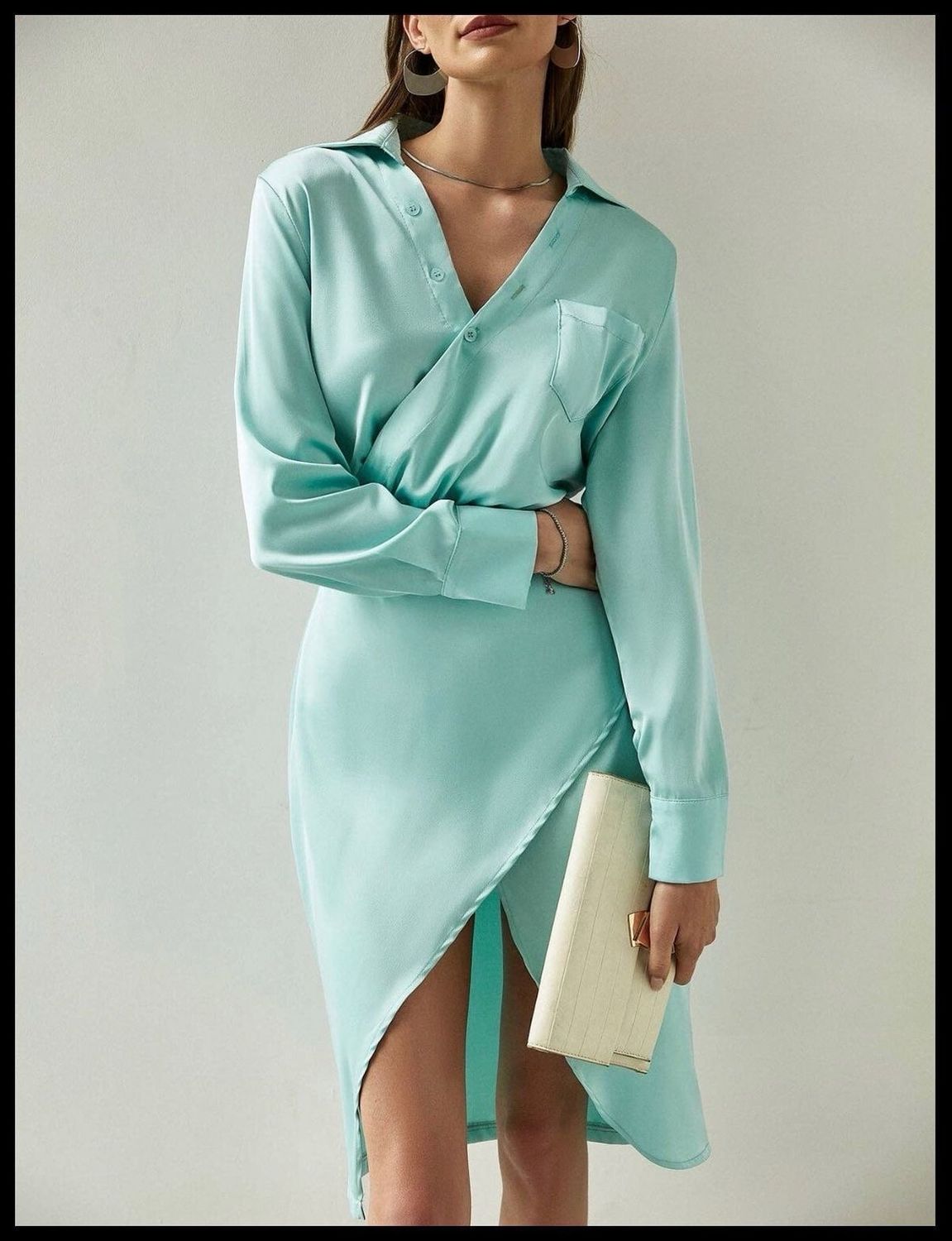 Green Satin Dress