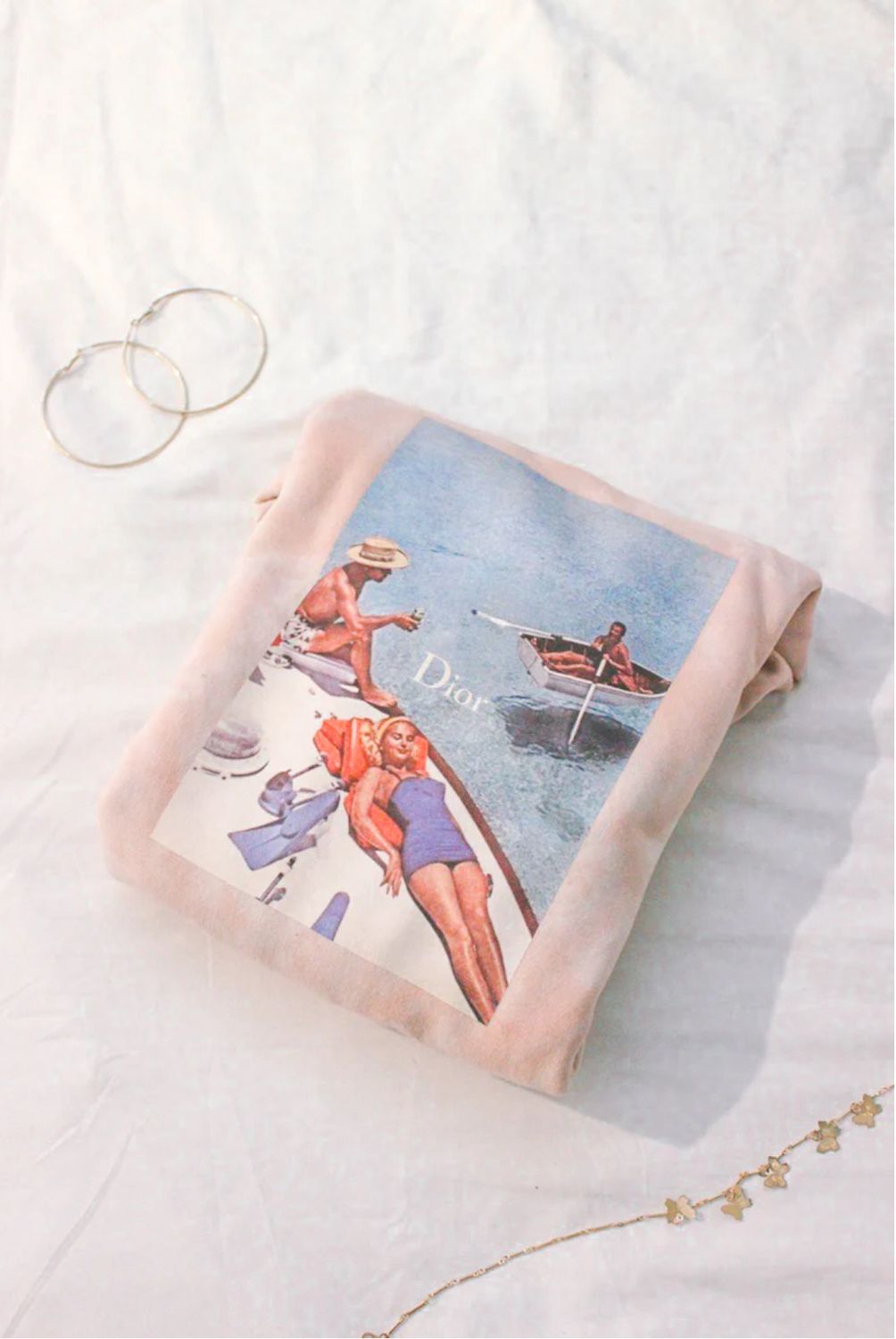 Designer Vacation Scene Crewneck Sweatshirt