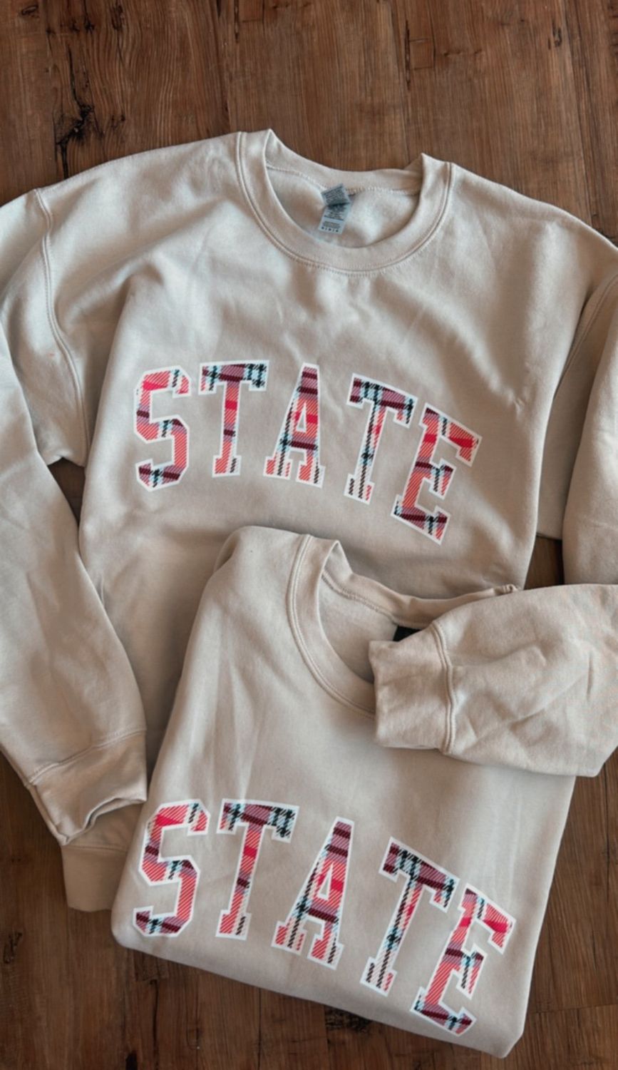 Red Plaid Ohio State Crewneck Sweatshirt