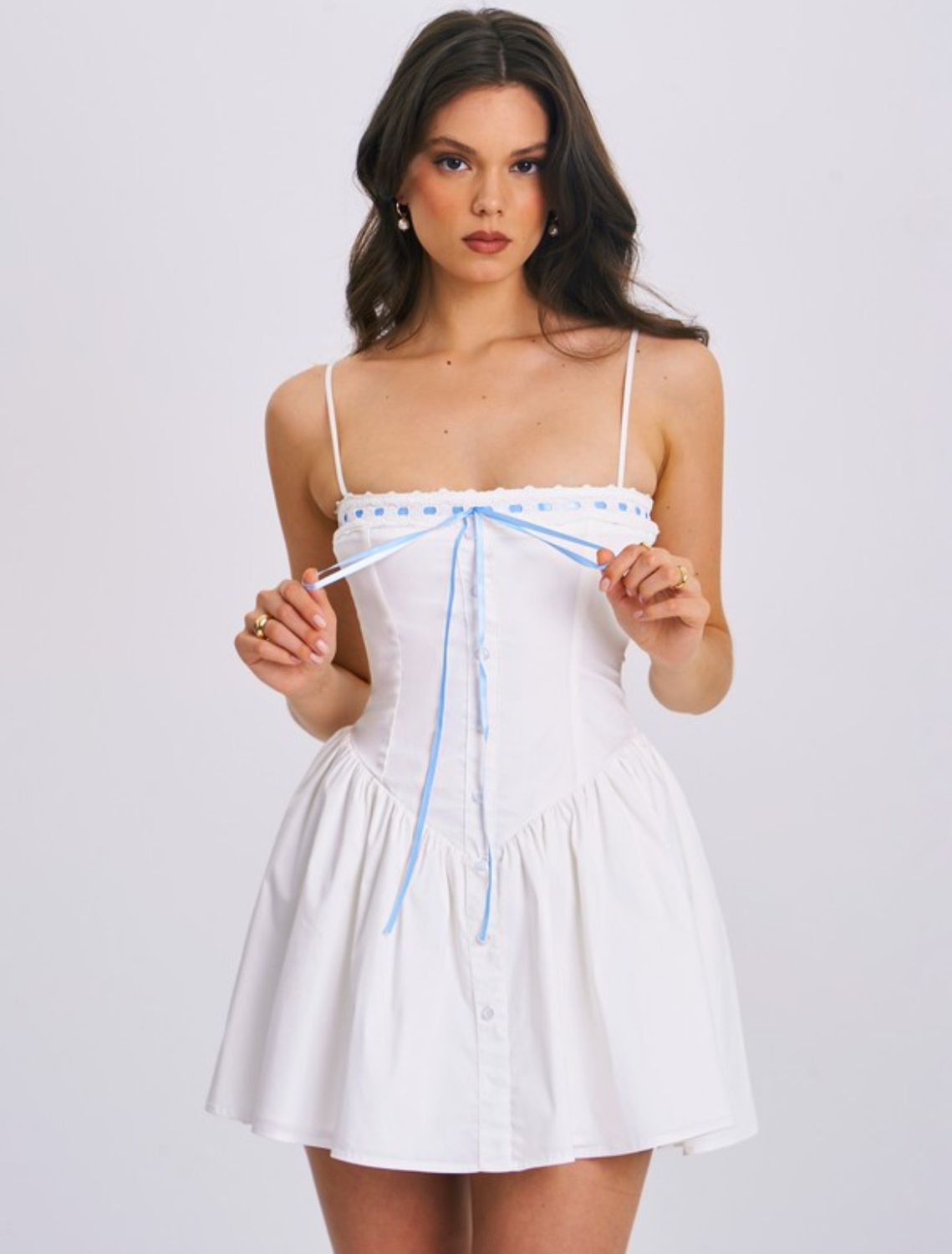 Corset Lace Up Back Mini Dress