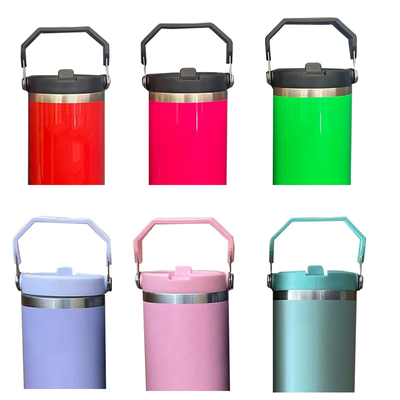 New 30oz Tumbler with Handle Leopard Tumbler Stainless Steel Coffee Termos Cup Car Mugs Vacuum Cup Support Dropping Shipping