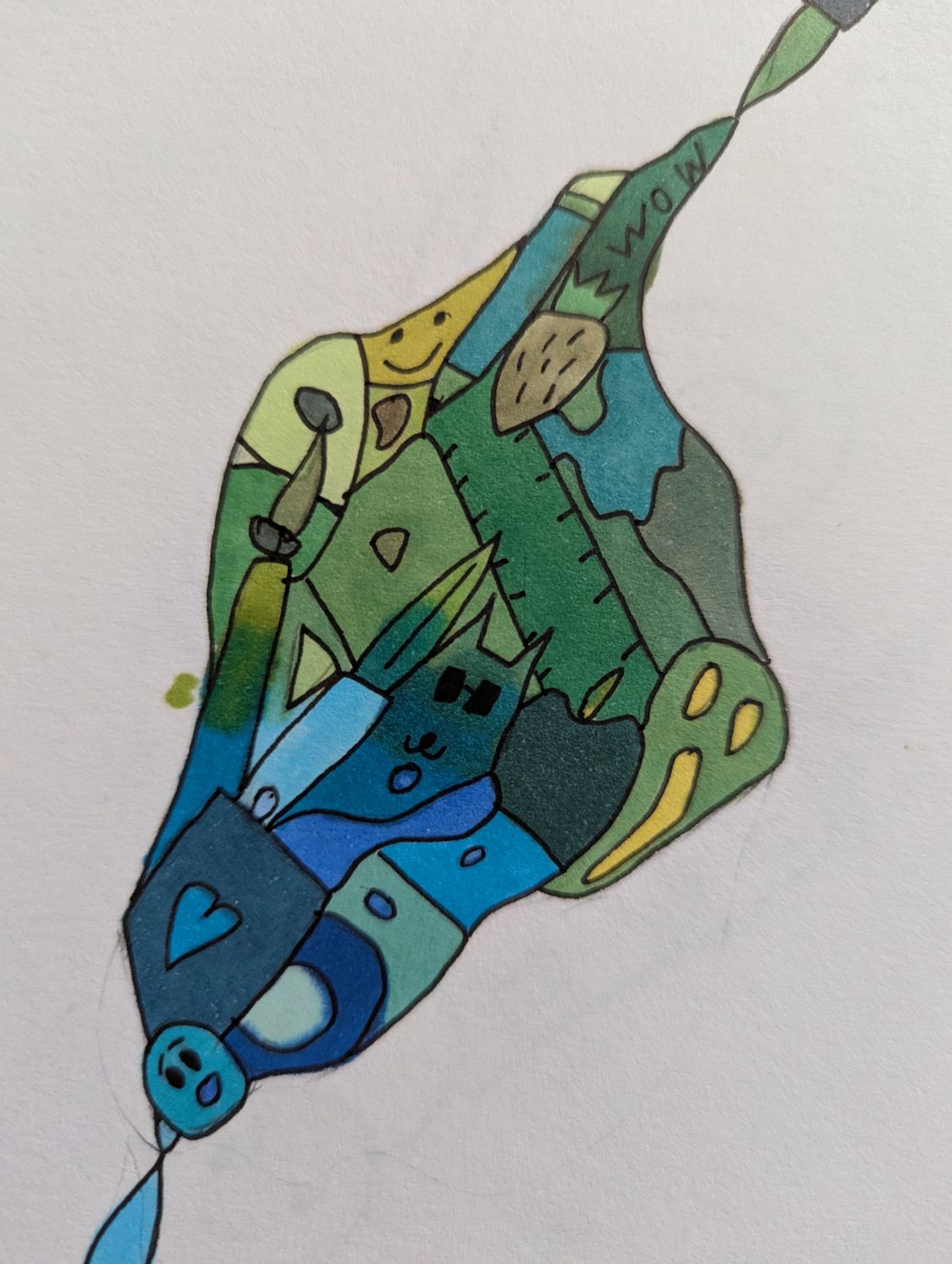 Doodle art color collision