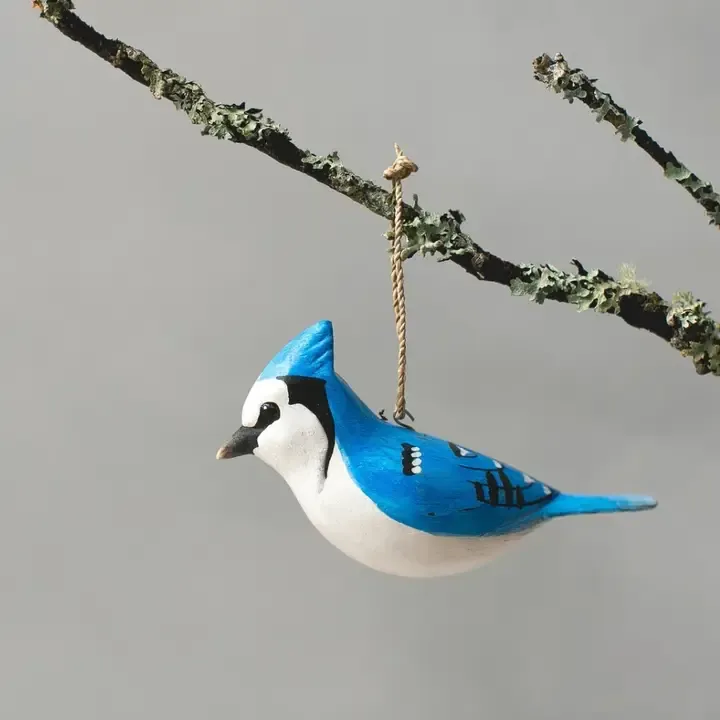 Hanging Blue Jay 4"