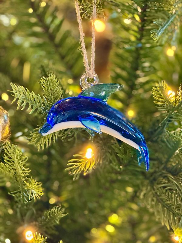 Glass Dolphin Ornament