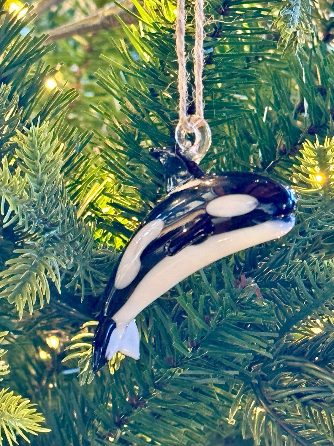 Glass Orca Ornament