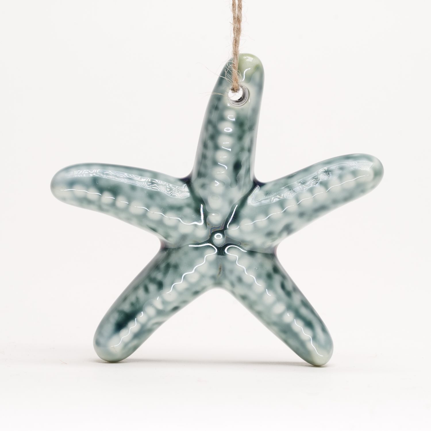 Green Starfish Porcelain Ornament