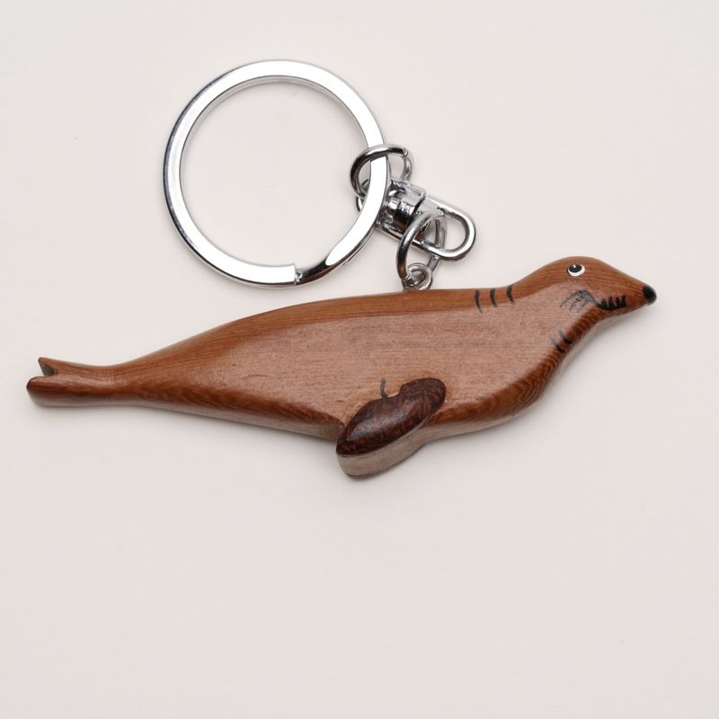 Sea Lion Wood Sealife Key Chain