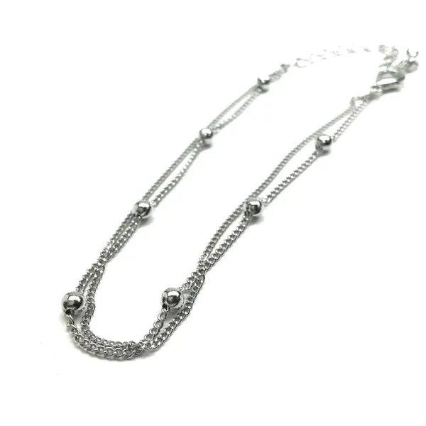 SG Double Chain Anklet Silver