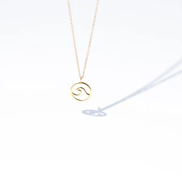SG Wave Disk Necklace Gold Plated