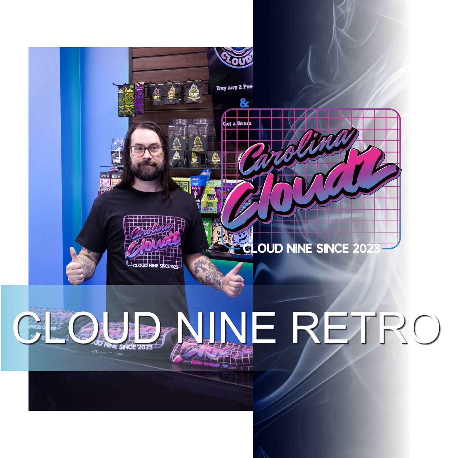 T-Shirt, Design: Cloud Nine Retro, Size: Small