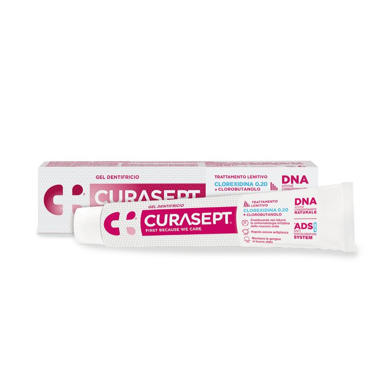 DENTIFRICIO CURASEPT  Trattamento Lenitivo 0,20% con Clorobutanolo