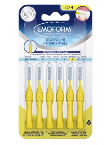 Scovolini Emoform 6 pezzi – ISO 4 GIALLO