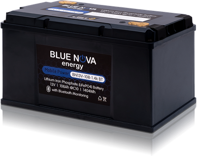 Blue Nova 108Ah 13V Bluetooth 1.4KWh BT Lithium iron phosphate battery - BMS Bluetooth