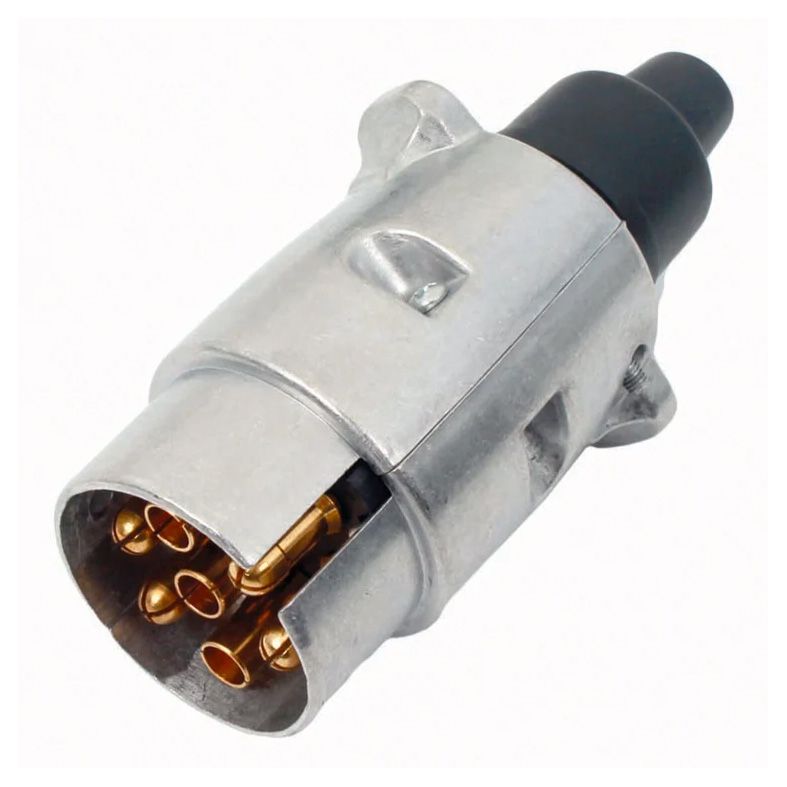 Metal trailer socket 7 Pin male
