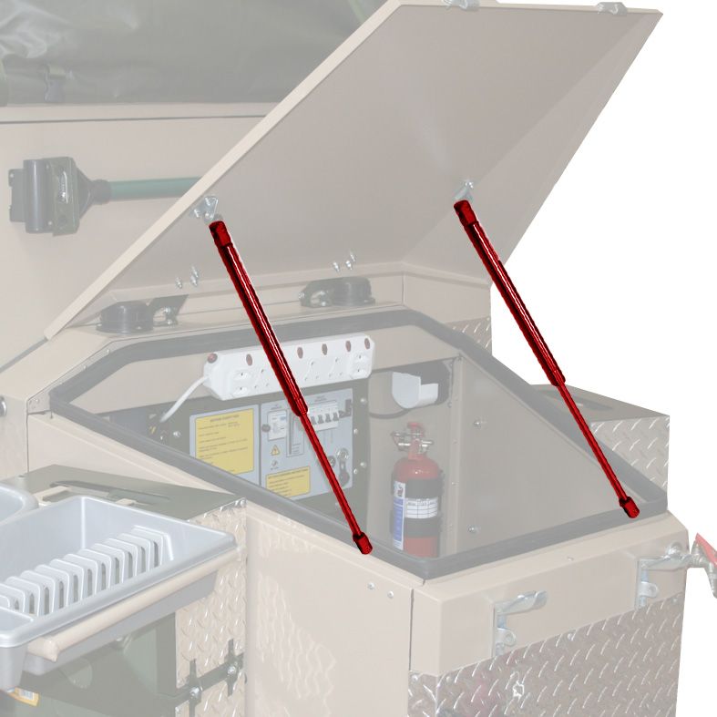 Gas Lifts - All Trailers, Gas Lifts - All trailers: Conquest 1 &amp; 2 - Nose cone door (2Pcs)