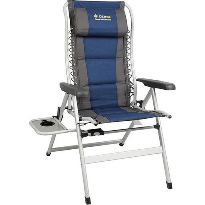 OZtrail Cascade 8 Position Arm Chair + Sidetable - 160Kg