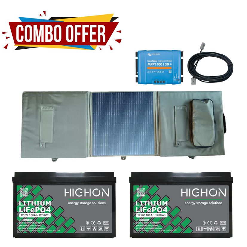 COMBO - Lithium Battery - 250W Solar Panel - Victron 100/30MPPT
