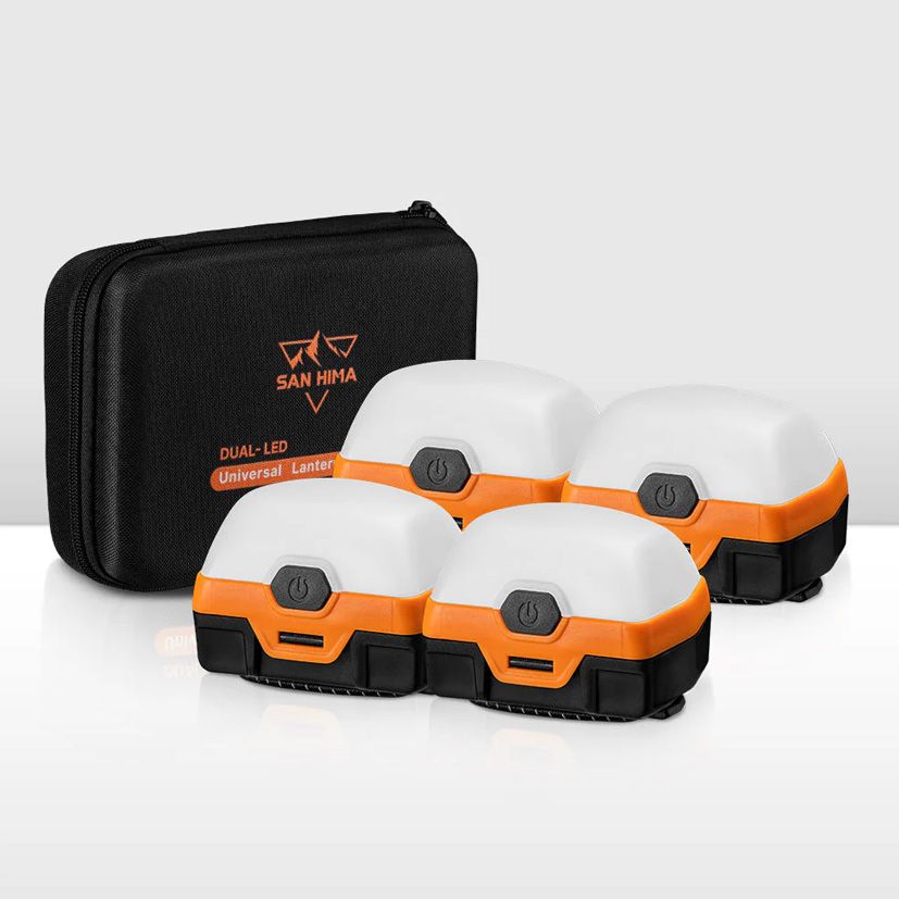 San Hima 4x Camp Light Dual Colour LED Lantern with Inbuilt Lithium Battery