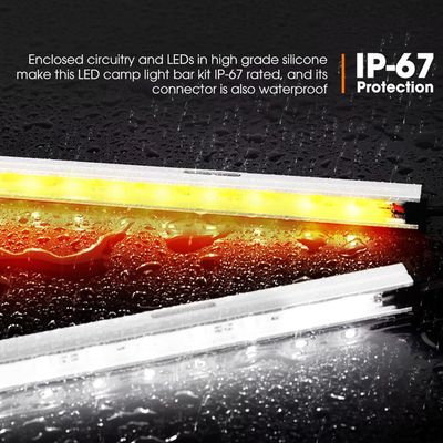 LIGHTFOX 12V LED Camp Dual Colours Light Bar Kits Set of 6