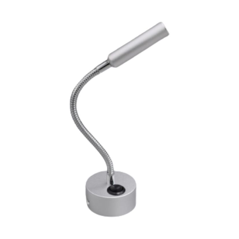 Reading Light 12v – Goose Neck 15cm, Colour: Silver - White LED