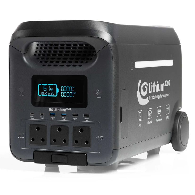 Lithium3000 Portable Power Station by Flexopower