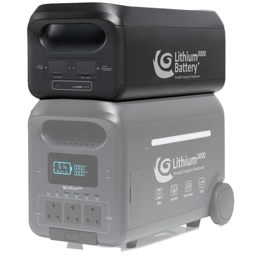 Extra Battery 2560Wh For Lithium3000 Portable Power Station By Flexopower