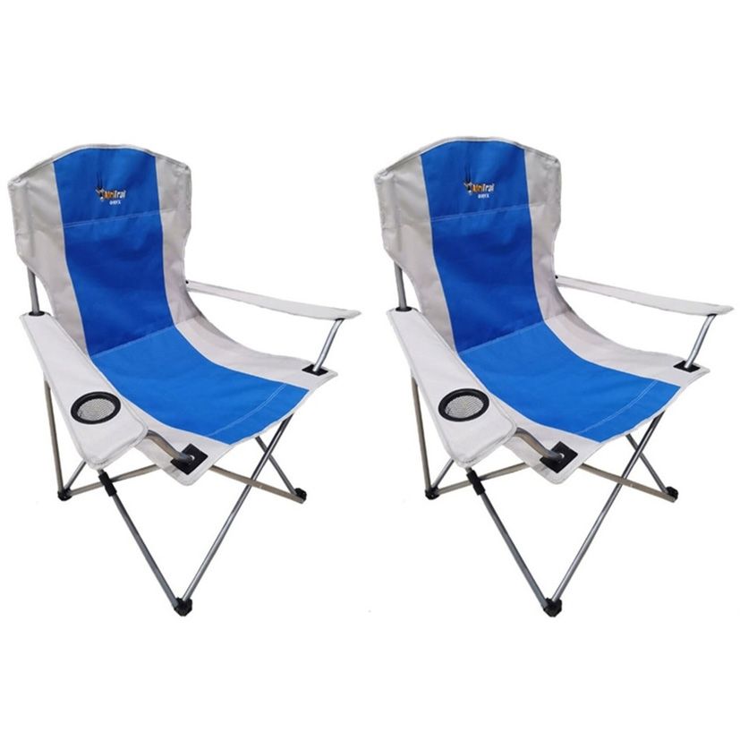 Afritrail ORYX Deluxe Folding Armchair - BLUE - 120kg  2Pack