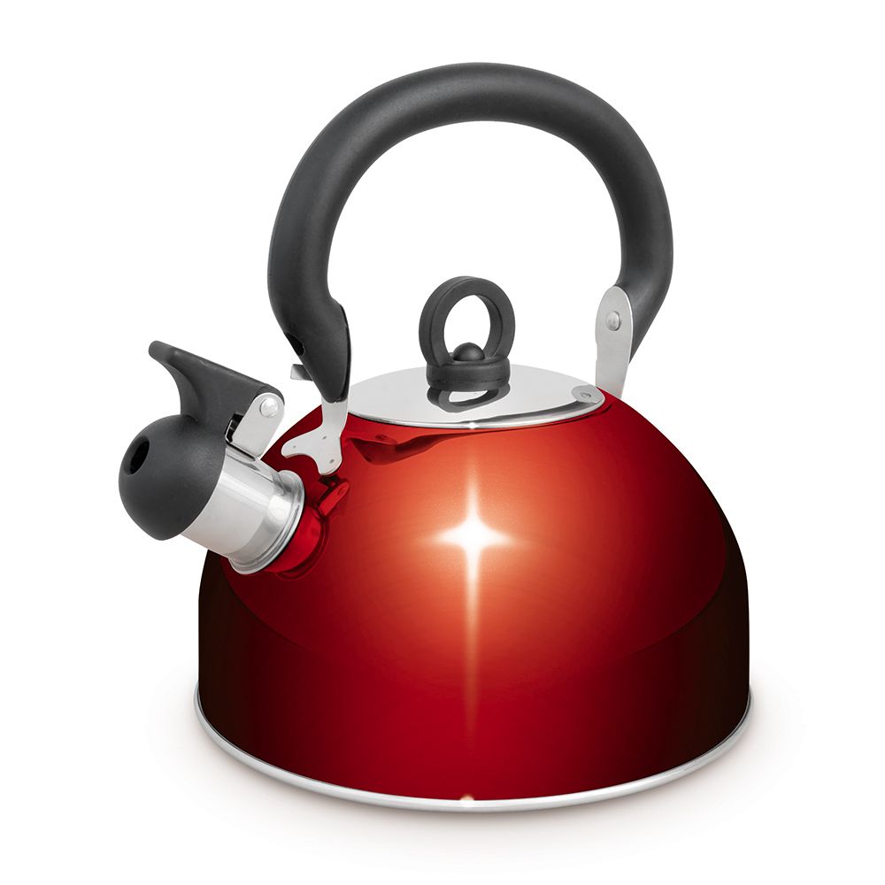 Campfire® Stainless Steel Whistling Kettle 4lt - Red