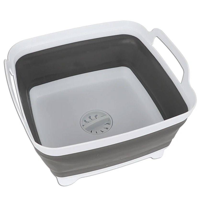 Home Quip Foldaway 9.6L Wash Up Basin with Drain Plug