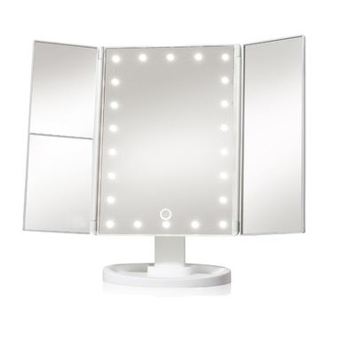 HomeQuip Tri-Fold Makeup Mirror with LEDs