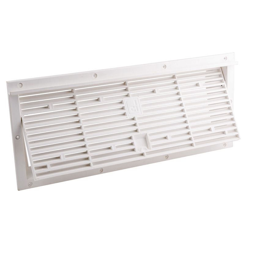 Large Fridge Vent - 500x210x70mm White/Grey, Colour: White