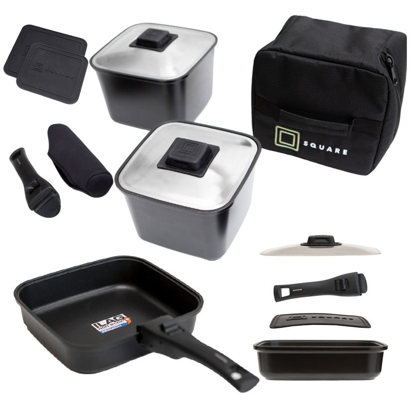 The Square Pot &amp; Pan set - Stackable - COMBO