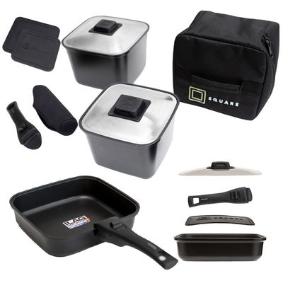 The Square Pot &amp; Pan set - Stackable - COMBO