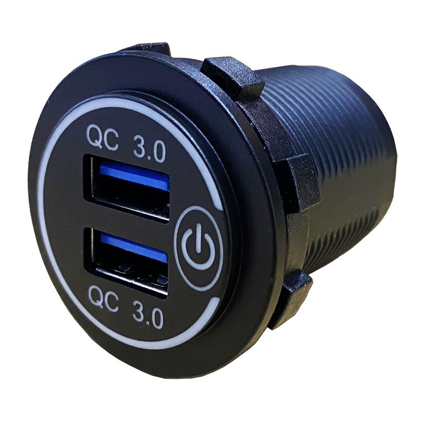 Lumeno Dual QC3 Charger Socket with on/off switch