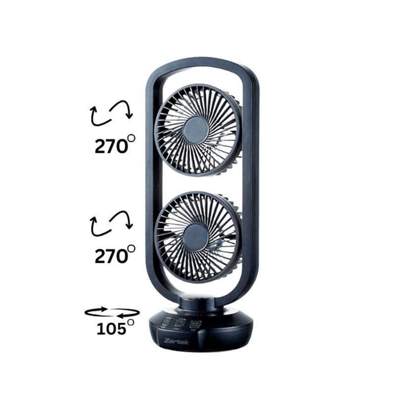 Rechargeable Air Circulating Double Fan