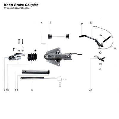 Burquip Hydraulic Damper - Knott Braked Coupler  Pressed Steel