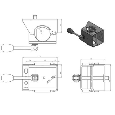 Jockey Wheel Clamp - 60mm