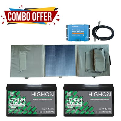 COMBO - Lithium Battery - 250W Solar Panel - Victron 100/30MPPT
