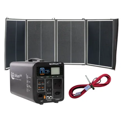 Flexopower Lithium1200-Sb50 Power Station &amp; Namib240w Portable Solar Combo